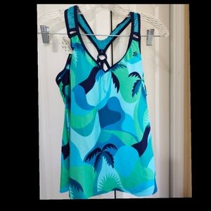 ZeroXposur Racerback UPF 30+ Action Tankini Top NWT Size (8) Quick Dry Stretch●